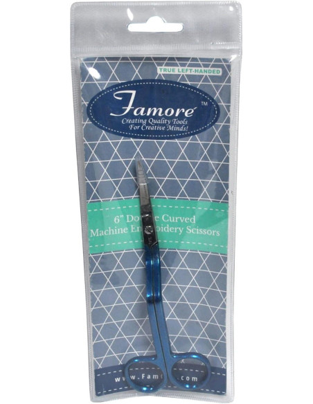 Tijeras de bordado de doble curvatura para zurdos de 15 cm