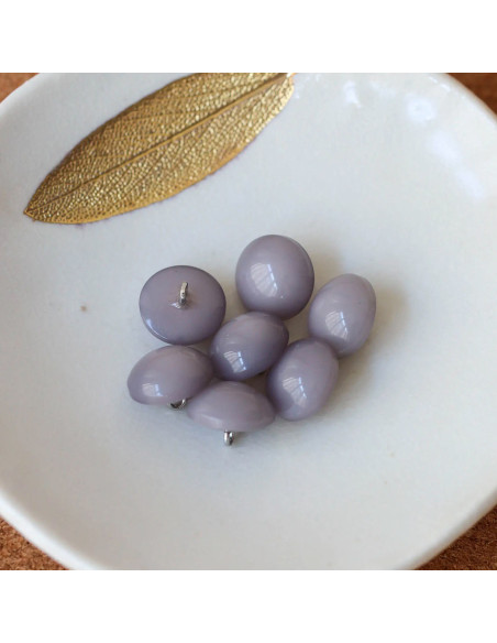 Botón semiesférico con cola - Gris