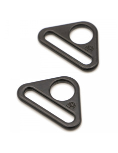 Juego de 2 anillos triangulares pasantes de 25 mm negro