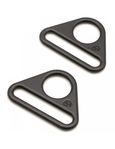 Juego de 2 anillos triangulares pasantes de 38 mm negro