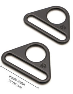 Juego de 2 anillos triangulares pasantes de 38 mm negro 2