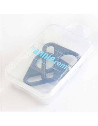 Juego de 2 anillos triangulares pasantes de 38 mm negro