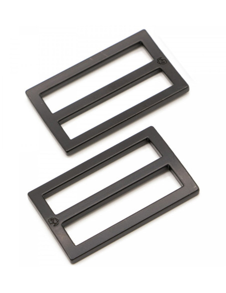 Juego de 2 hebillas deslizantes 22 x 38 mm negro
