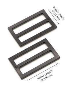 Juego de 2 hebillas deslizantes 22 x 38 mm negro 2