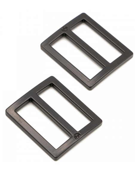 Juego de 2 hebillas deslizantes 28 x 25 mm negro