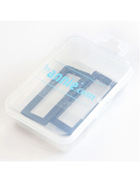 Juego de 2 hebillas rectangulares 13 x 38 mm negro