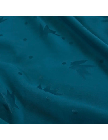 Tejido jacquard de viscosa Streli azul petróleo - Églantine & Zoé
