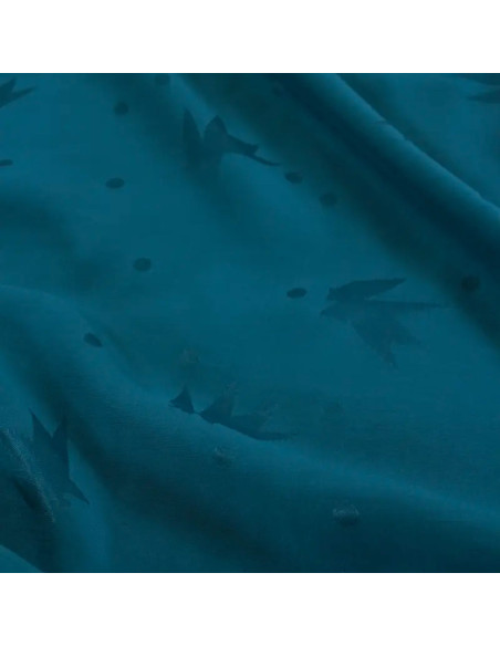 Tejido jacquard de viscosa Streli azul petróleo - Églantine & Zoé