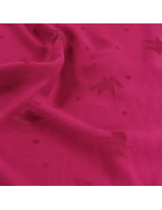 Tejido jacquard de viscosa Streli rosa magenta - Églantine & Zoé