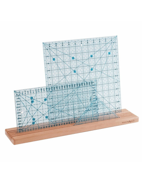 Caja de madera con 5 ranuras para reglas