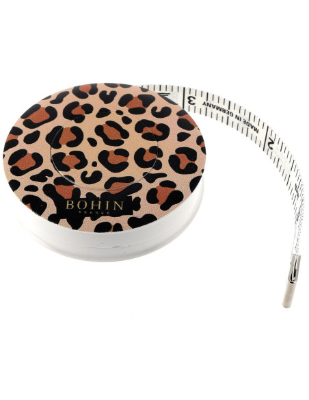 Cinta métrica con diseño de costura 150 cm Leopardo Bohin