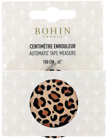 Cinta métrica con diseño de costura 150 cm Leopardo Bohin
