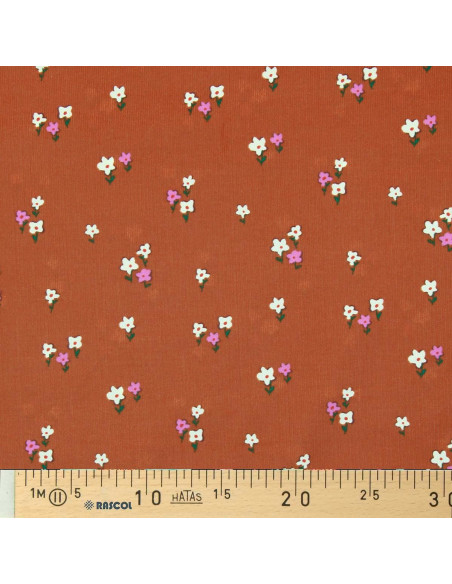 Tejido de pana de mil rayas estampado - Joyflo óxido