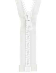 Cremallera separable sintética de dientes grandes - Blanco