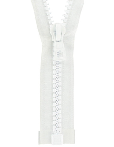 Cremallera separable sintética de dientes grandes - Blanco