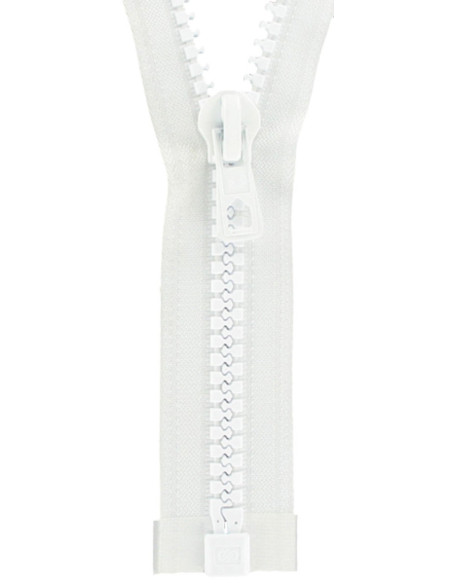 Cremallera separable sintética de dientes grandes - Blanco
