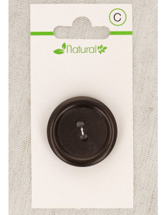 Botón de madera oscura de 1 pieza 28 mm 2 agujeros - Redondo