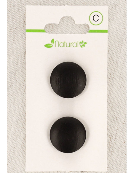 Tarjeta de 2 botones de madera oscura de 18 mm con cola - Redondos