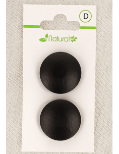 Tarjeta de 2 botones de madera oscura de 23 mm con cola - Redondos