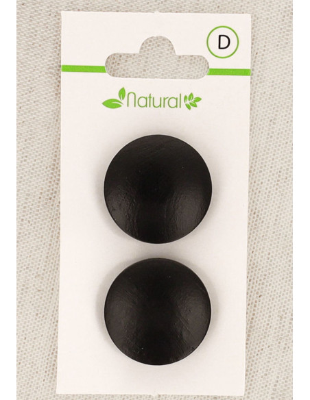 Tarjeta de 2 botones de madera oscura de 23 mm con cola - Redondos