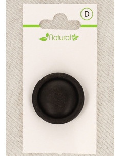 Botón de madera oscura de 1 agujero de 28 mm con cola - Relieve redondo