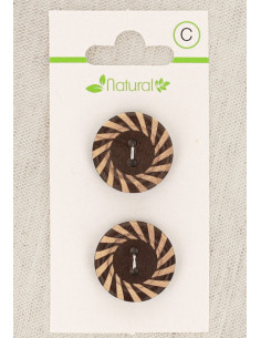 Tarjeta de 2 botones de madera bicolor de 20 mm 2 agujeros - Fantasía