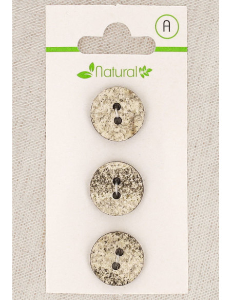 Tarjeta de 3 botones color crudo y masilla de 15 mm 2 agujeros - Marmoleados