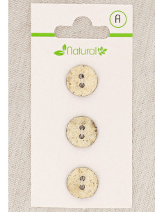 Tarjeta de 3 botones color crudo y beige de 13 mm 2 agujeros - Marmoleados