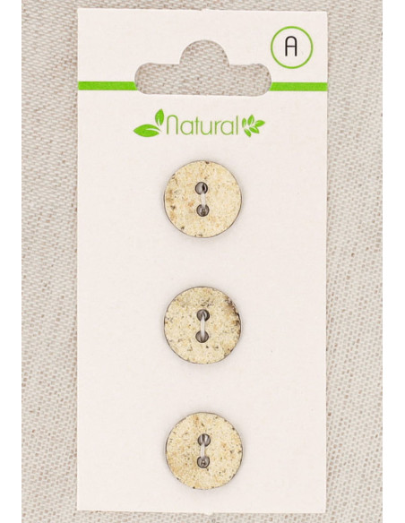 Tarjeta de 3 botones color crudo y beige de 13 mm 2 agujeros - Marmoleados