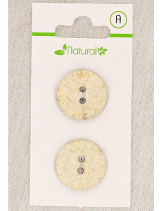 Tarjeta de 2 botones color crudo y beige 20 mm 2 agujeros - Marmoleados
