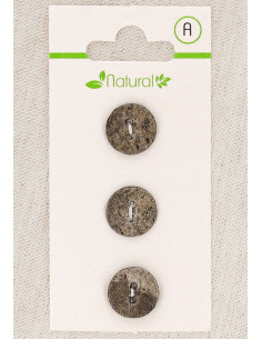 Tarjeta de 3 botones topo 13 mm 2 agujeros - Texturizados