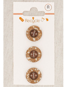 Tarjeta de 3 botones camel 15 mm 4 agujeros - Borde enrollado