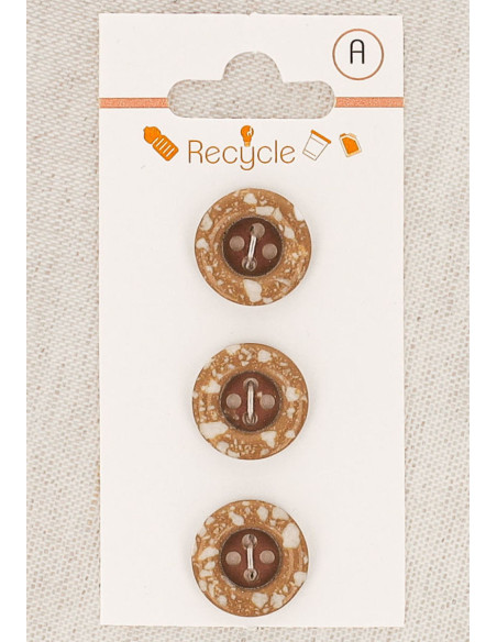 Tarjeta de 3 botones camel 15 mm 4 agujeros - Borde enrollado