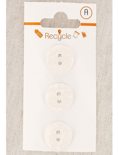 Tarjeta de 3 botones blancos 15 mm 2 agujeros - Terrazzo