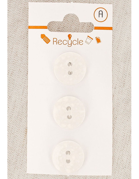 Tarjeta de 3 botones blancos 15 mm 2 agujeros - Terrazzo