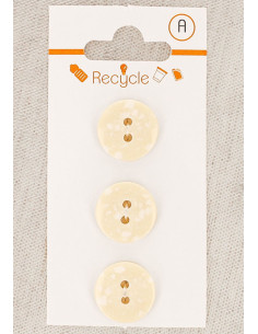Tarjeta de 3 botones color crudo de 15 mm 2 agujeros - Terrazzo