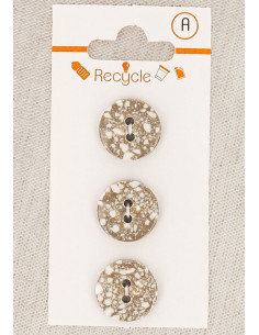 Tarjeta de 3 botones topo 15 mm 2 agujeros - Terrazzo