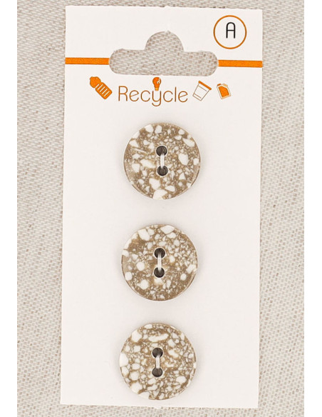 Tarjeta de 3 botones topo 15 mm 2 agujeros - Terrazzo