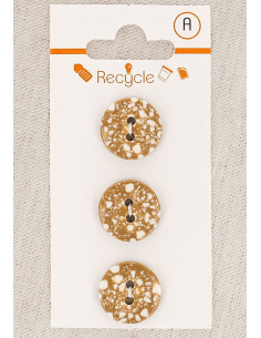Tarjeta de 3 botones camel 15 mm 2 agujeros - Terrazzo