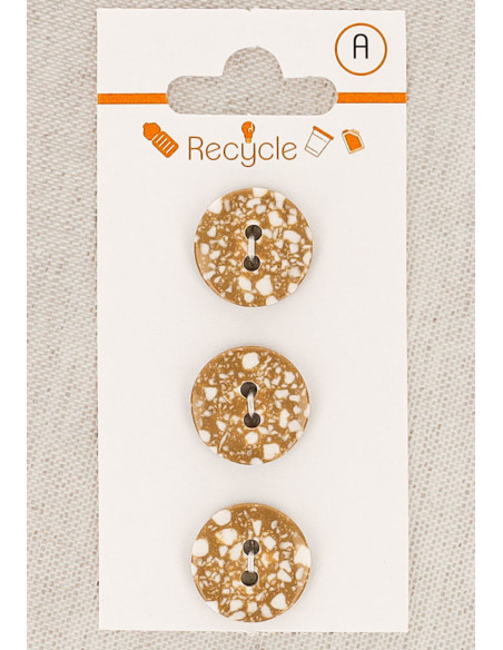 Tarjeta de 3 botones camel 15 mm 2 agujeros - Terrazzo