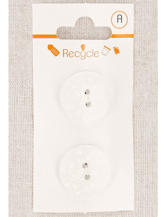 Tarjeta de 2 botones blancos de 20 mm 2 agujeros - Terrazzo