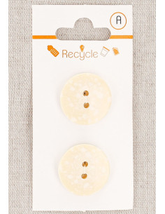 Tarjeta de 2 botones color crudo 20 mm 2 agujeros - Terrazzo