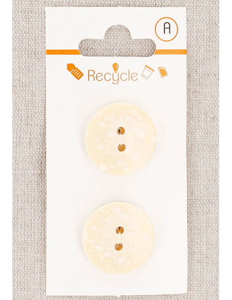Tarjeta de 2 botones color crudo 20 mm 2 agujeros - Terrazzo
