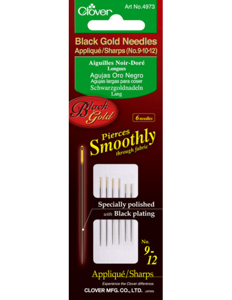 Agujas negras doradas largas de Clover