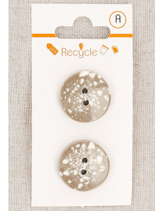 Tarjeta de 2 botones topo 20 mm 2 agujeros - Terrazzo