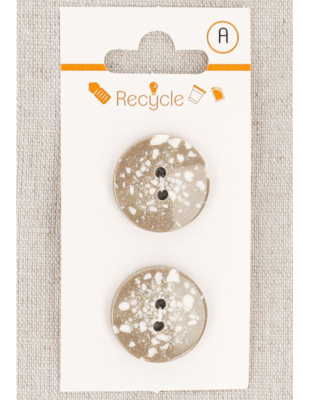 Tarjeta de 2 botones topo 20 mm 2 agujeros - Terrazzo