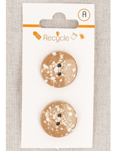 Tarjeta de 2 botones camel 20 mm 2 agujeros - Terrazzo