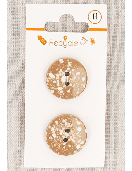 Tarjeta de 2 botones camel 20 mm 2 agujeros - Terrazzo