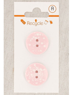 Tarjeta de 2 botones rosas 20 mm 2 agujeros - Terrazzo