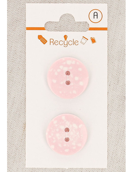 Tarjeta de 2 botones rosas 20 mm 2 agujeros - Terrazzo